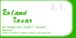 roland kosar business card